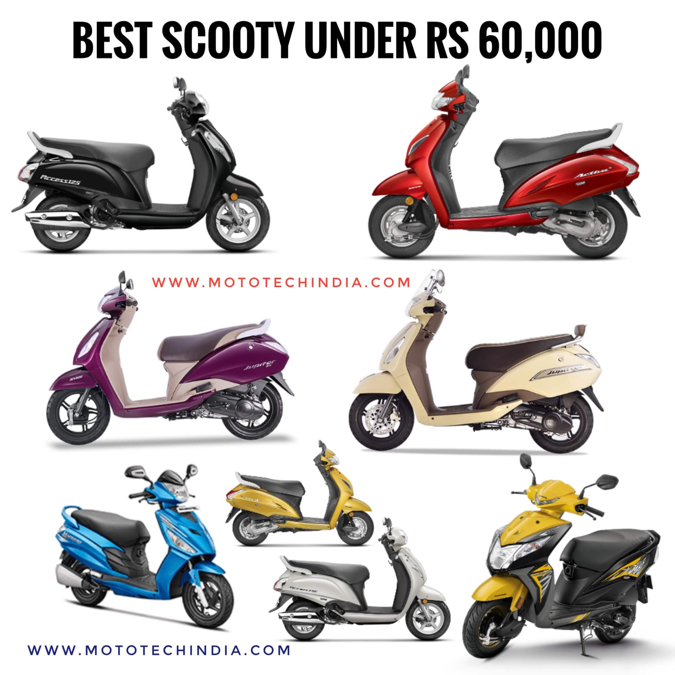 best scooty under 60000 on road price